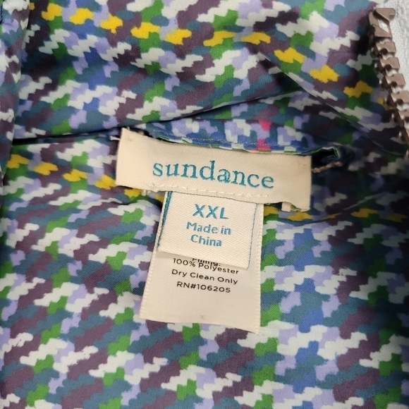 Sundance Tundra Bloom Reversible Vest Navy Blue Floral Puffer Houndstooth XXL - Picture 4 of 12